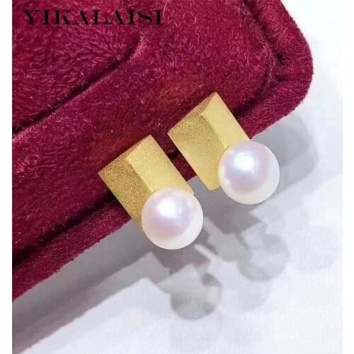 YIKALAISI 925 Sterling Silver Earrings Jewelry For Women 6-7mm Small Round Natural Freshwater Pearl Earrings 2021 New Wholesales