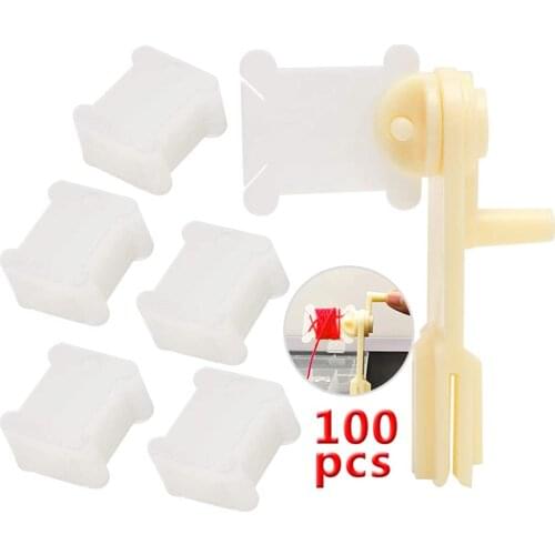 LMDZ Transparent Floss Bobbins with 1 Pcs Bobbin Winder, Floss Bobbins Set for Craft DIY Embroidery Floss Cross Stitch Threads