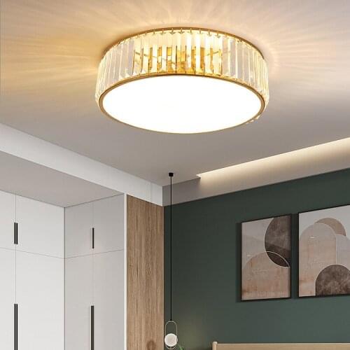 Modern Minimalist Round Bedroom Lamp Gold Lighting Creative Lamp Corridor Aisle Led Crystal Ceiling Lamp