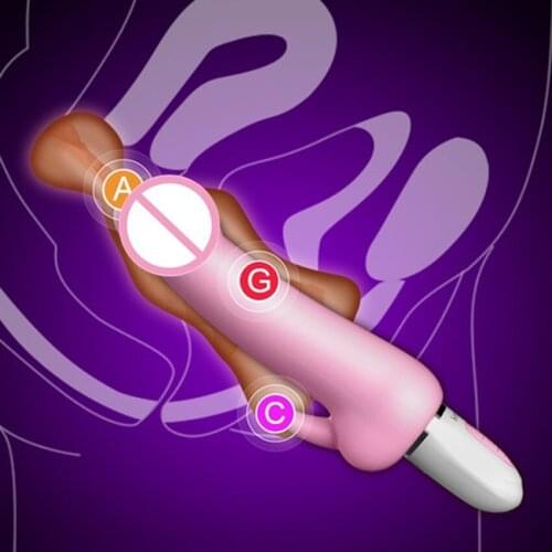 3 motors Pulse Dildo vibrator G-Spot Vagina heating massager front and rear double shock Clitoris Stimulator Sex Toys for Woman
