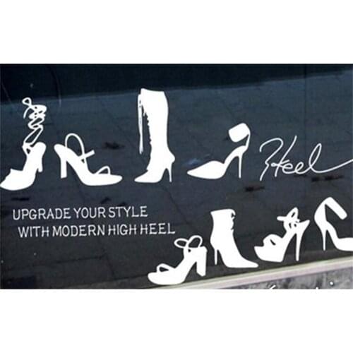 Women clothing shop Showcase sticker Women shoes store icons window wall sticker shop decoration door sticker