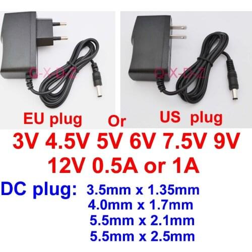 1pcs AC110-240V DC 3V 4.5V 5V 6V 7.5V 9V 12V 500 mA 1A 0.5A LED light strip Universa adapter AC / DC Converter power supply