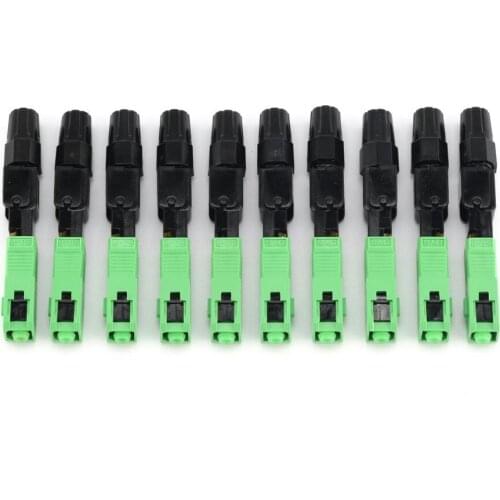 10Pcs SC/APC Fiber Optic Connector FTTH Embedded Single Mode Assembly Fiber Optic Quick Connector Fiber Optic Fast Connector