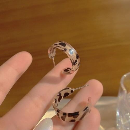 2021 new leopard print earrings Korean net red earrings female temperament acetate plate earrings