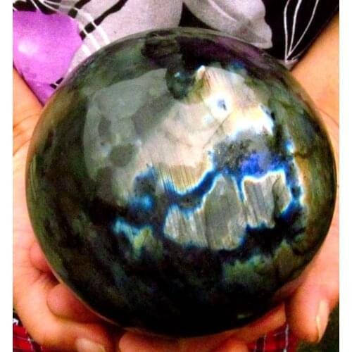 2545g AAA NATURAL Labradorite QUARTZ Crystal Sphere BALL Healing