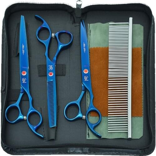 7.0 Inch Pet Grooming Scissors Dog Up Down Curved Shears Japan Steel Animal Hair Cutting Thinning Tijeras Barbers Shear B0023A