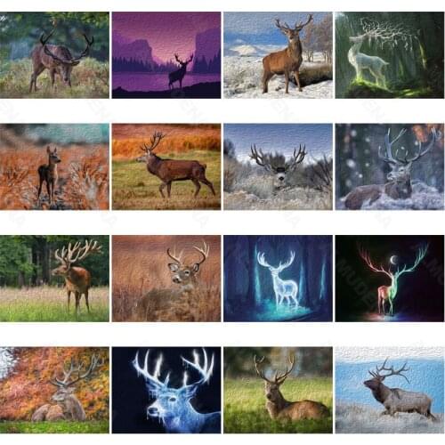 Diy Diamond Painting Deer Watercolor Simple Handmade Diamond Round Diamond Square Diamond Acrylic Home Decoration