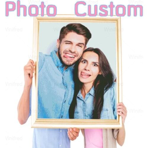 Photo Custom Diamond Painting Picture of Rhinestone Mosaic Diamond Embroidery Beadwork 5D DIY Portrait Couple Photo Cross Stitch
