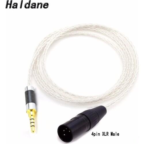 Free Shipping Haldane 4pinXLR/2.5mm//4.4mm Balanced 7N OCC Silver Plated Upgrade Cable for T60RP T20RP T40RPmkII T50RP Headphone
