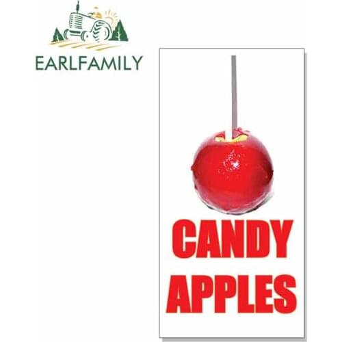 EARLFAMILY 13cm x 6.7cm for Candy Apples Food Fair Restaurant Funny Car Stickers Vinyl Helmet JDM RV VAN Car Accessories
