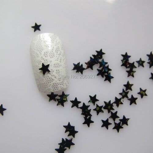 GD4-1 20g/bag Cute Laser Black Star Nail Art Shinny Glitter Cute Decoration Nail Art Decoration