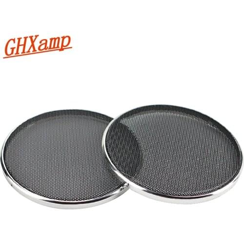 GHXAPM 2PCS 4 inch Tweeter Speaker Grill Mesh Enclosure netting Protective Cover DIY Electroplated silver
