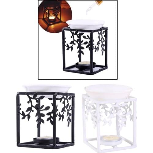 Ceramic Tea Light Holder, Aromatherapy Essential Oil Burner, Wax Warmer Metal