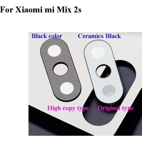 Ceramics Black For xiaomi mi Mix 2s Rear Back Camera Glass Lens Cover Mix 2 s Replacement Phone Repair Parts For xiaomi mi Mix2s