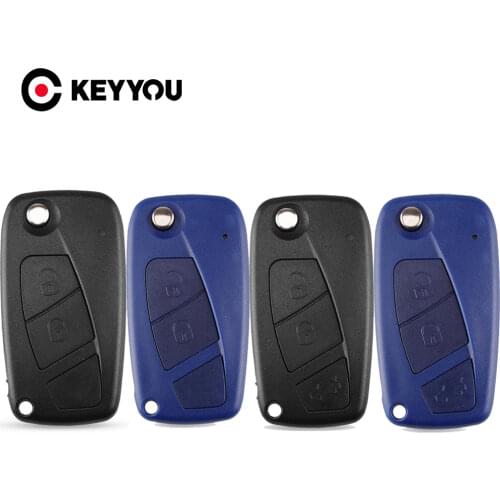 KEYYOU 2/3 Buttons Filp Remote Car Key Shell Case For FIAT Iveco Punto Ducato Stilo Panda Idea Doblo Bravo Fob switchblade key