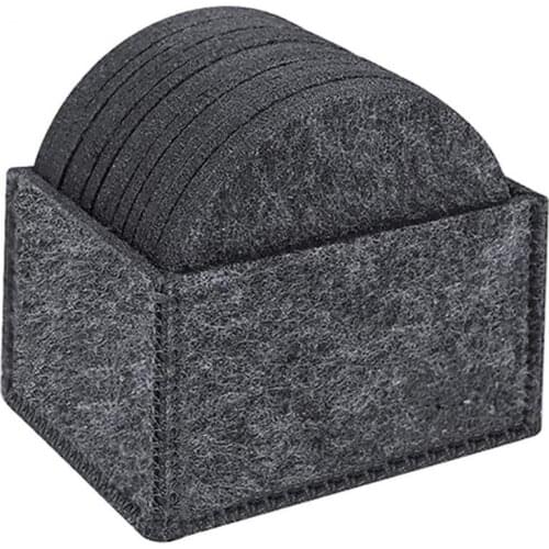 60% Hot Sale Home Kitchen Round Felt Cup Bowl Heat-insulated Coaster Placemat Storage Box Set