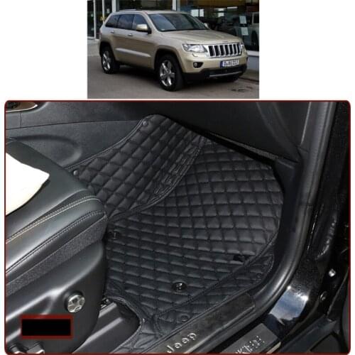 Leather car floor mat for jeep grand cherokee 2011 2012 2013 2014 2015 2016 2017 2018 2019 wk2 accessorios