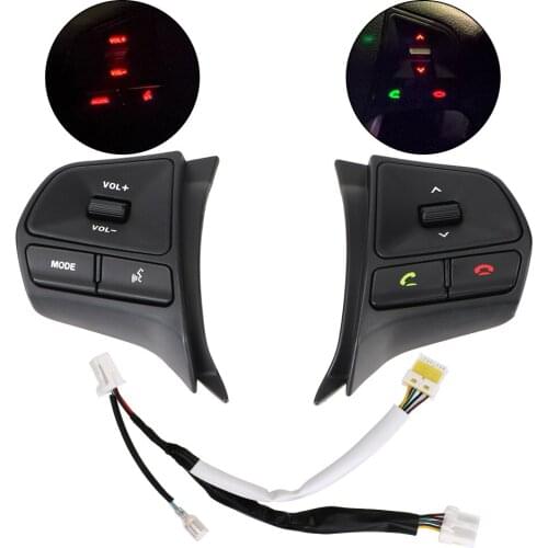 LEEPEE K2 Switch Telephone Sound Steering Wheel Button Audio Volume Music Phone Control Button For RIO 2011-2014 With Backlight