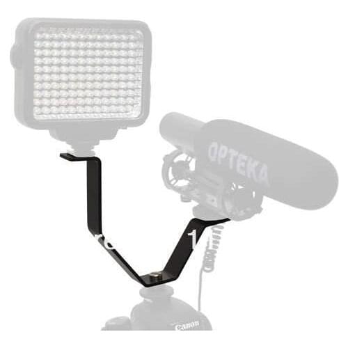 Bracket V-Shape Metal Hot Cold Shoe Splitter Bracket for Photography DSLR Microphone 1/4