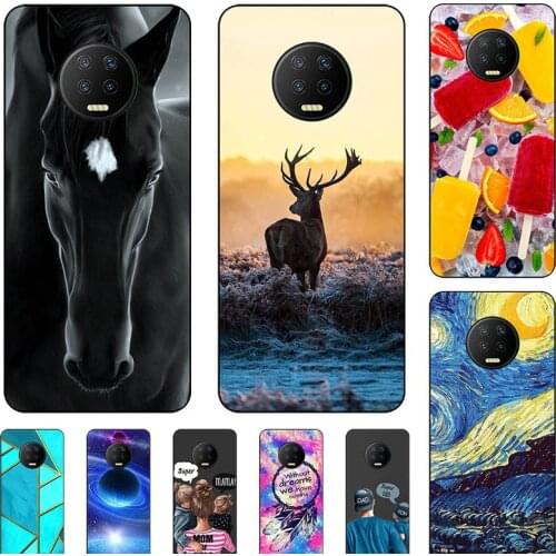 Fashion Bumper Cute Case For Infinix NOTE 7 X690 NOTE7 Lite X656 Case Soft Silicone Cat Horse Flower Cover Back Shell