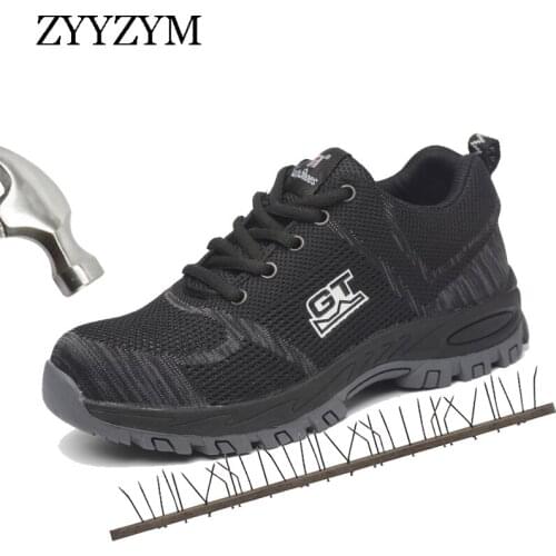 ZYYZYM Men Work Safety Boots Plus Size Unisex Outdoor Steel Toe Puncture Proof Protective Man Safety Shoes