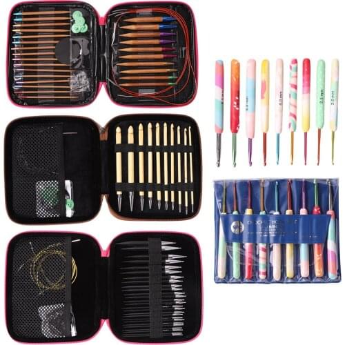 1Set Crochet Hook Set With Knitting Needles Sewing Tools Knitting Needles Crochet Hooks Knit Detachable Sewing Weaving Tools