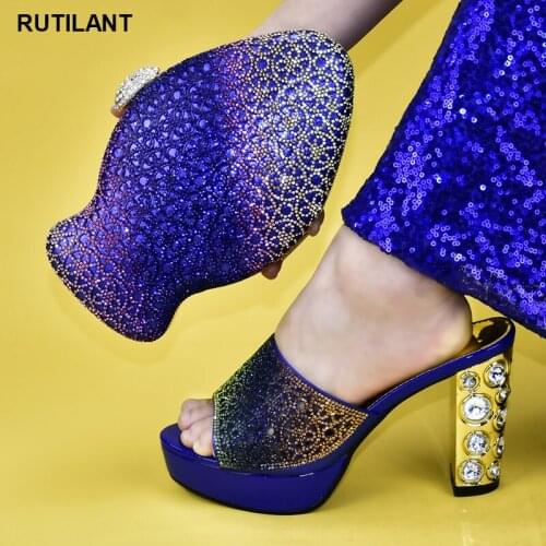 New Fashion Nigerian Style Shoes and Bag Set Women Italian African Party Pumps Shoes and Bag Designer Shoes Women Luxury 2020