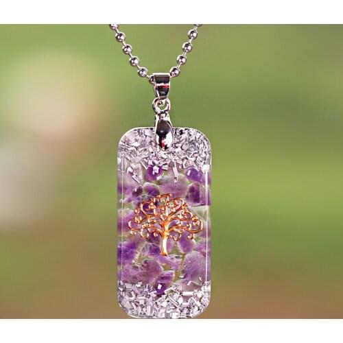 Life Of Tree Healing Orgonite Necklace Natural Crystal Reiki Energy Balance Pendant Necklace Jewelry