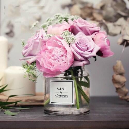 Handcraft Colorful Vase DIY Glass Vase Office Decor Creative Hydroponic Bottle Home Decoration Transparent Micro-landscape