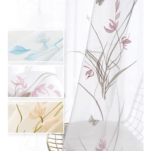 Curtains For Living Room White Tulle Nordic Minimalist шторы фатин Embroidered Breathable Curtain Para Salon Cortinas Rideau