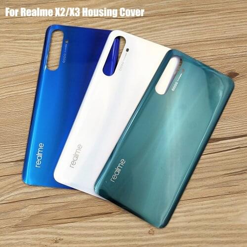 Realme X2 RMX1991 X3 RMX2142 Glass Back Battery Cover Rear Door Housing Case Replacement For Oppo Realme x2 x3 With Camera Lens