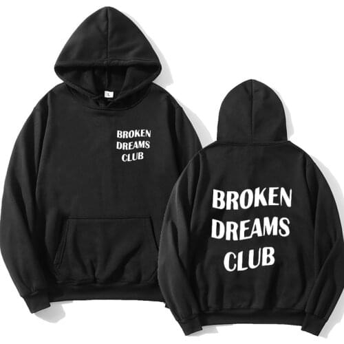 Harajuku BROKEN DREAM CLUB Hooded Sweatshirt Autumn Winter Women Men Unisex Hoodie Black Yellow Autumn Winter Women Hoody
