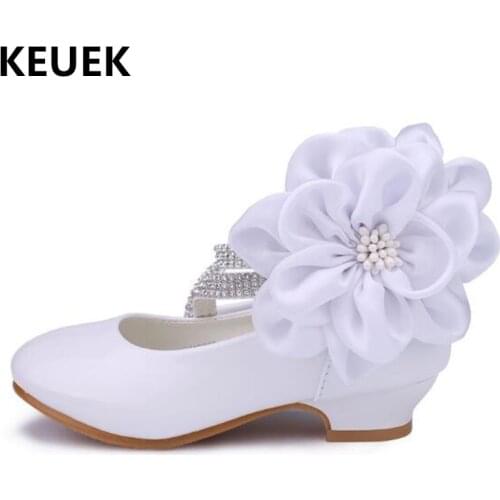 New Children High-heeled Leather Shoes Girls Princess Patent Leather Party Dance Shoes Kids Student Baby Toddler Shoes 02B