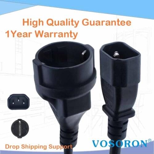 UPS/PDU Power Lead, IEC 320 C14 to CEE 7/7 European Female Schuko Socket Adapter Cable, 30CM