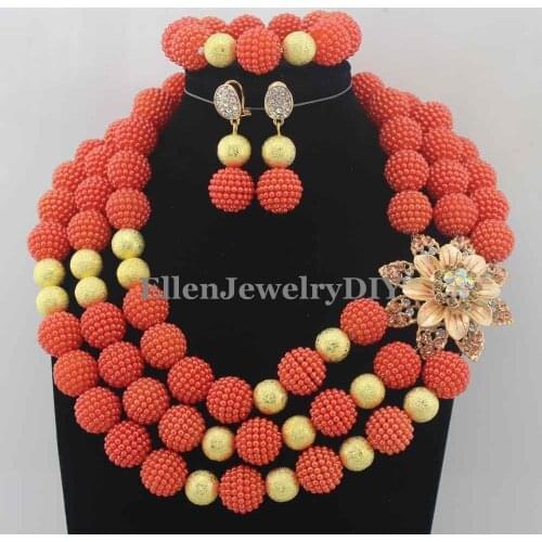 Splendid Statement Necklace African Beads Jewelry Sets Nigerian Wedding Crystal Jewelry Set Womens Jewellery Set W12492