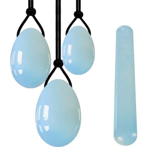 Yoni Egg Set Natural Jade Eggs Vaginal Massage Crystal Ball Yoni Wand Vaginal Muscle Tightening Jade Massager Kegel Exerciser