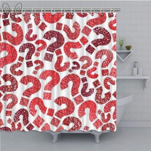 Question Marks Bathroom Curtain Hand Drawn Shower Curtain Polyester Fabric Bathing Cover Bath Decor Curtain Bathroom Shower Sets