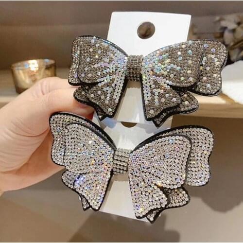 MOGAKU Big Bow Hairpins Fashion Rhinestone Butterfly Knot Hair Clips Women Hair Accessories Bridal Wedding Emperament Jewelry