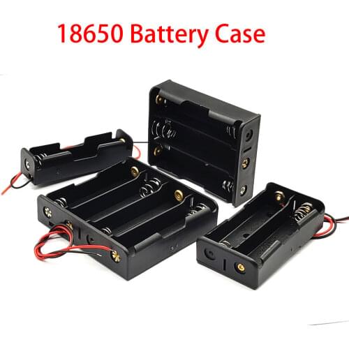 1/2/3/4*18650 Battery Storage Box Case DIY 1 2 3 4 Slot Way Batteries Clip Holder Container With Wire Lead Pin