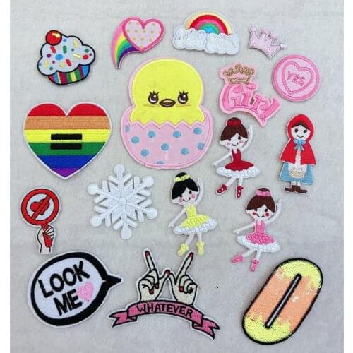 1 pcs Badges Embroidered Iron On Patches Clothing Accessories Bag Hat shoe Repair Appliques Phone Decor Diy