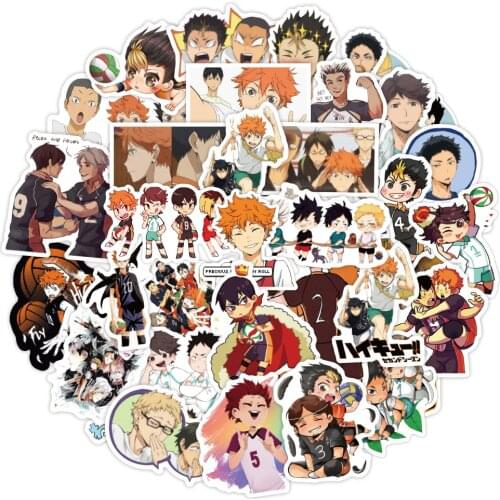 100pcs Cartoon Anime Haikyuu Stickers Funny Skateboard Laptop Guitar Waterproof Luggage Graffiti Cute Decal Sticker Kids Toys