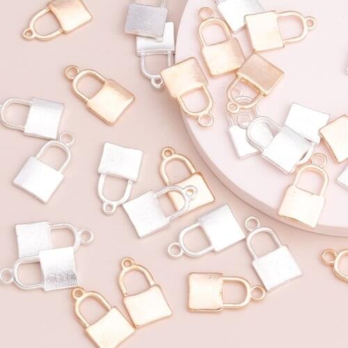 10pcs Small Metal Alloy Lock Charms Pendants for Handmade Bracelets & Necklaces Gold Silver Color Jewelry Accessories