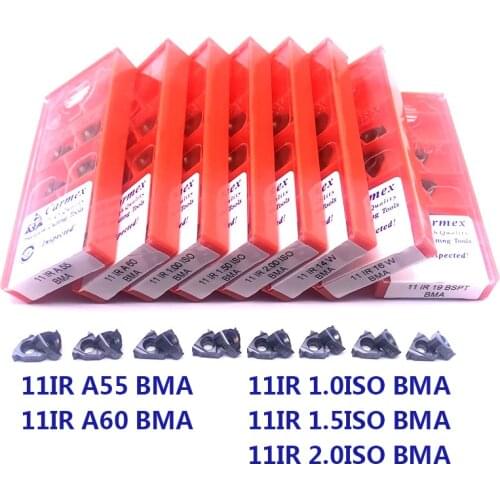 10pcs 11ER 11IR A55 A60 0.5/1.0/ 1.5/1.75/2.0/2.5ISO BMA 100% Original Carmex Carbide Inserts CNC Lathe Tool Thread Turning Tool