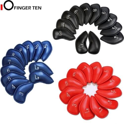 12 Pcs Deluxe Synthetic Leather Golf Iron Head Covers Club Headcover Waterproof for All Golf Iron Club