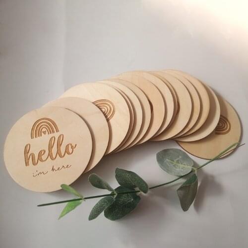 14 Pcs Newborn Milestone Blocks Wooden Commemorative Baby Birth Monthly Recording Cards Infant Photography Props Toy 69HE