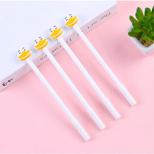 50PCS Korea Creative New Cartoon Duck Black Gel Pen Stationery for Students To Learn Office Accessories