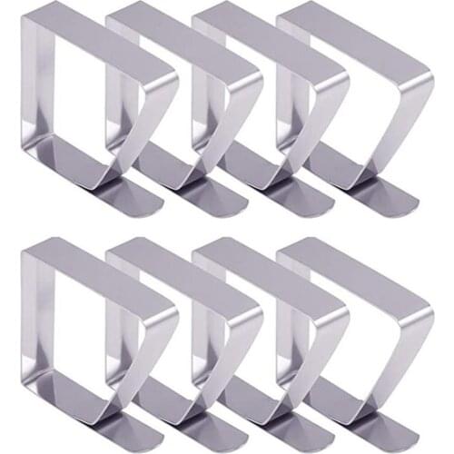 8pcs Stainless Steel Table Cloth Clip Wedding Promenade Table Cover Holder Fixing Clip Picnic Wedding Tablecloth Stable Clips