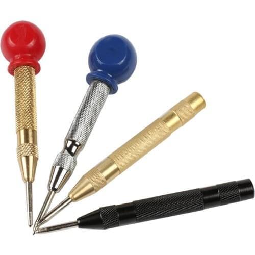 5 inch Automatic Center Punch Spring Loaded Marking Starting Holes Tool Wood Press Dent Marker Woodwork Tool Hole Drill Bits