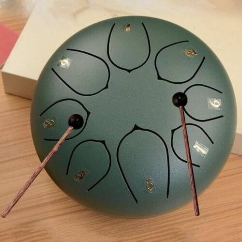 6 Inch Tongue Drum Carbon Steel Lotus Flower Shape Creative Children 8 Keys Birthday Gift Beginner Percussion Musical Instrument