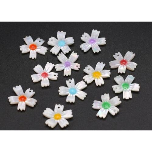 5pc Natural SeaShell Beads Loose Flowers Shape Bead With Hole for Jewelry Making Diy Women Necklace Earrings Crafts